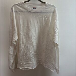 Hanes Beefy-T White Long Sleeve T-shirt XL (46-48)